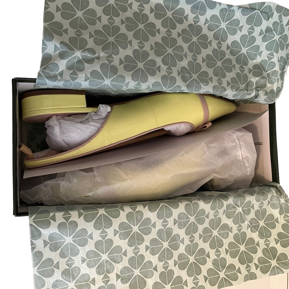 Kate Spade "Antibes" Sling Back Pointed Toe Flat in Lemon Sorbet 6.5 NEW - Picture 13 of 15